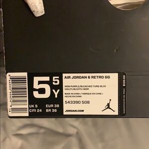 Air Jordan Retro 6 GS/Youth/Junior